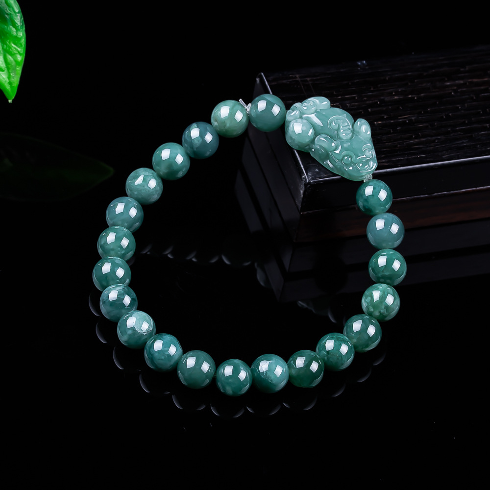 Women'S Vintage Accessories - Pulseira Pixiu de Jadeíta Birmanesa Natural,