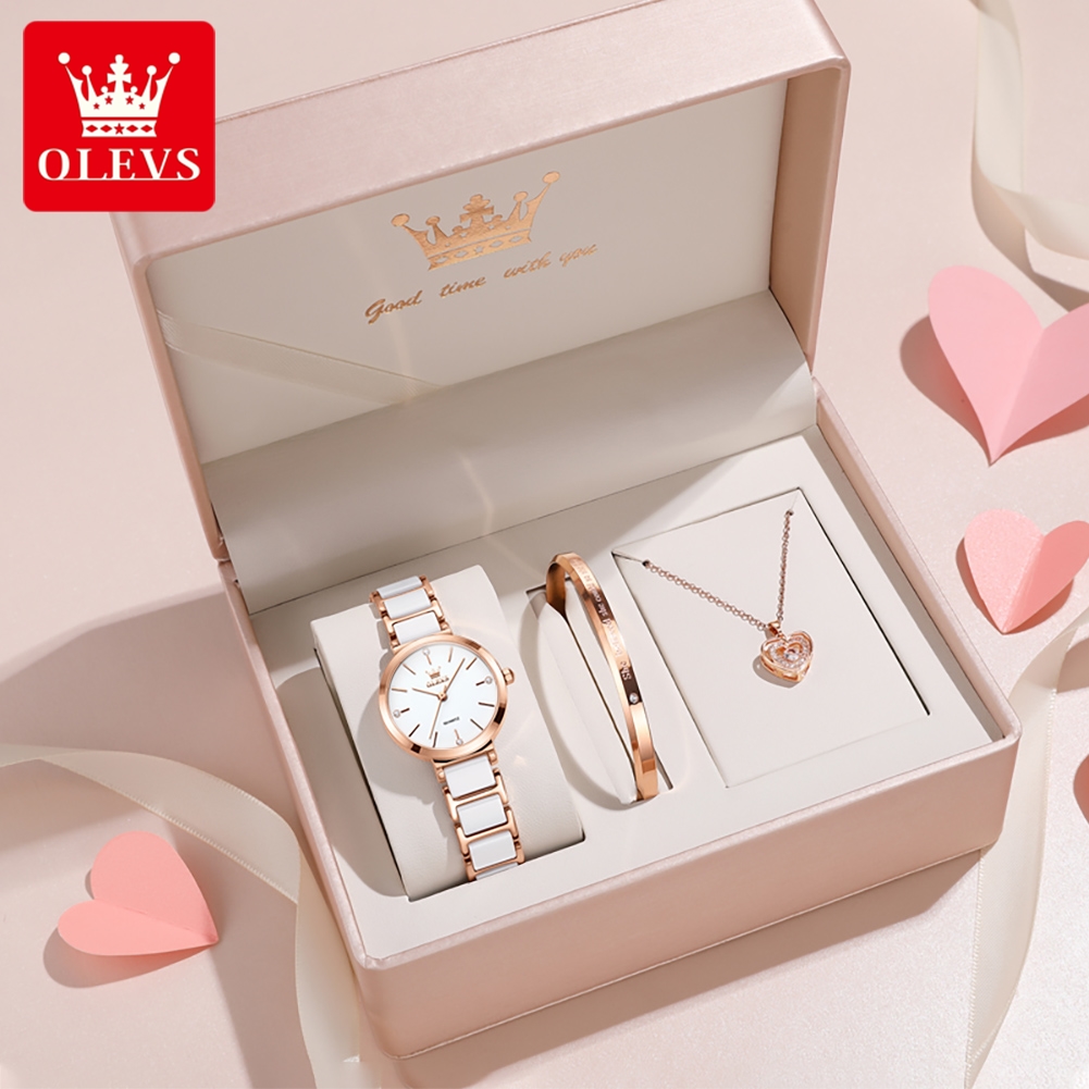 Women Accessories Gift Box - Olevs relógio feminino 5877 luxo elegante