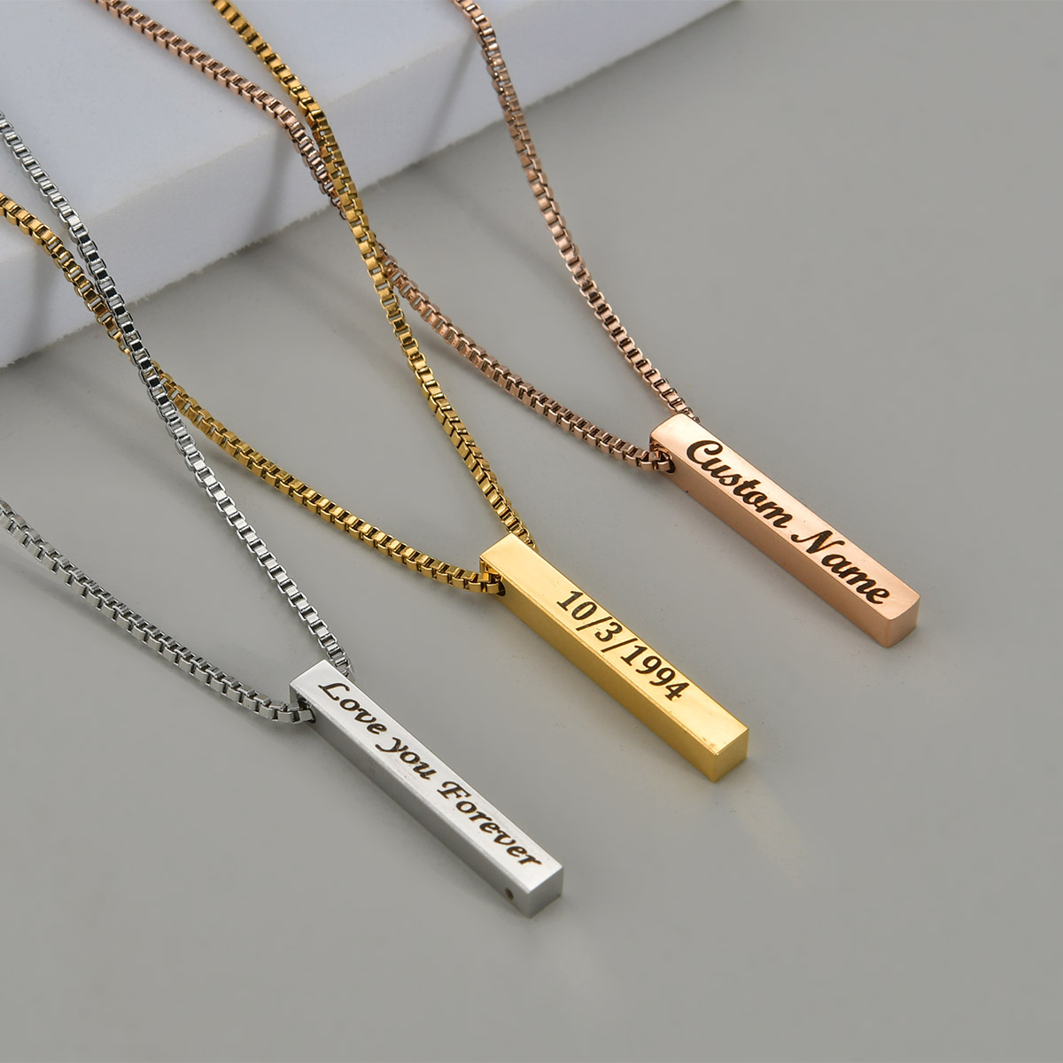 Women Accessories Gift Box - Quatro lados gravura nome data quadrado