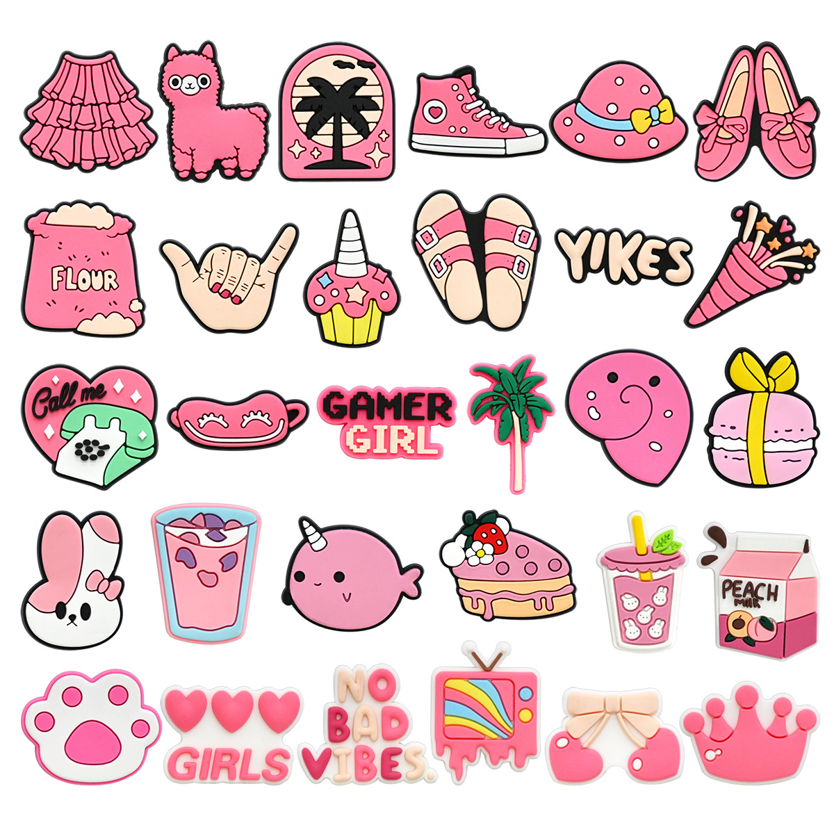 Women'S Accessories Crocs - Bonito rosa sapato encantos decoração para