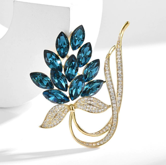Women Accessories Bouquet - Broches de Moda com Strass para