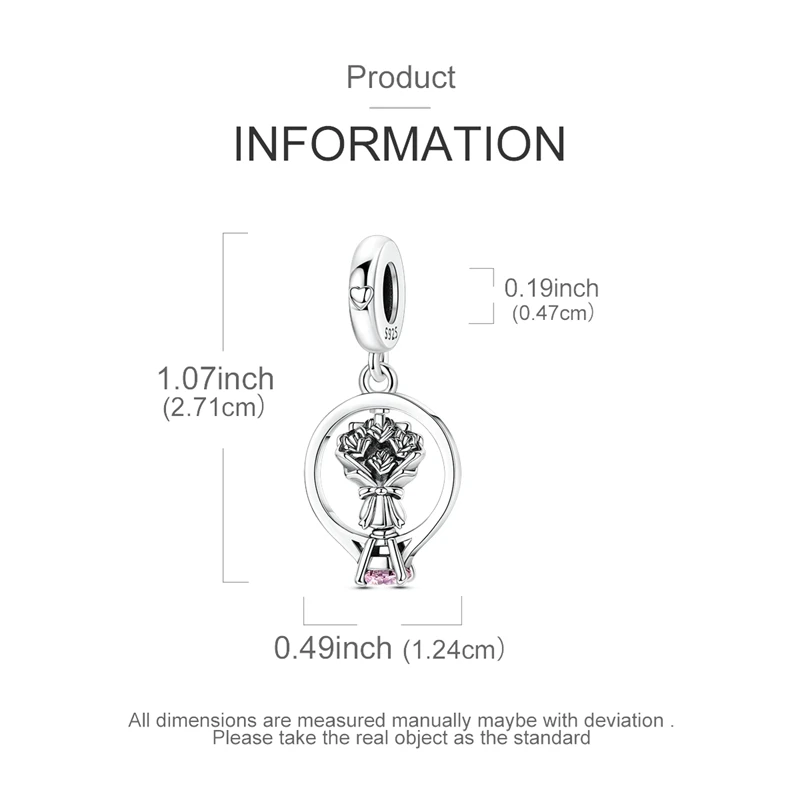 925 prata charme grânulo rotat - Women Accessories Bouquet avaliação e preço