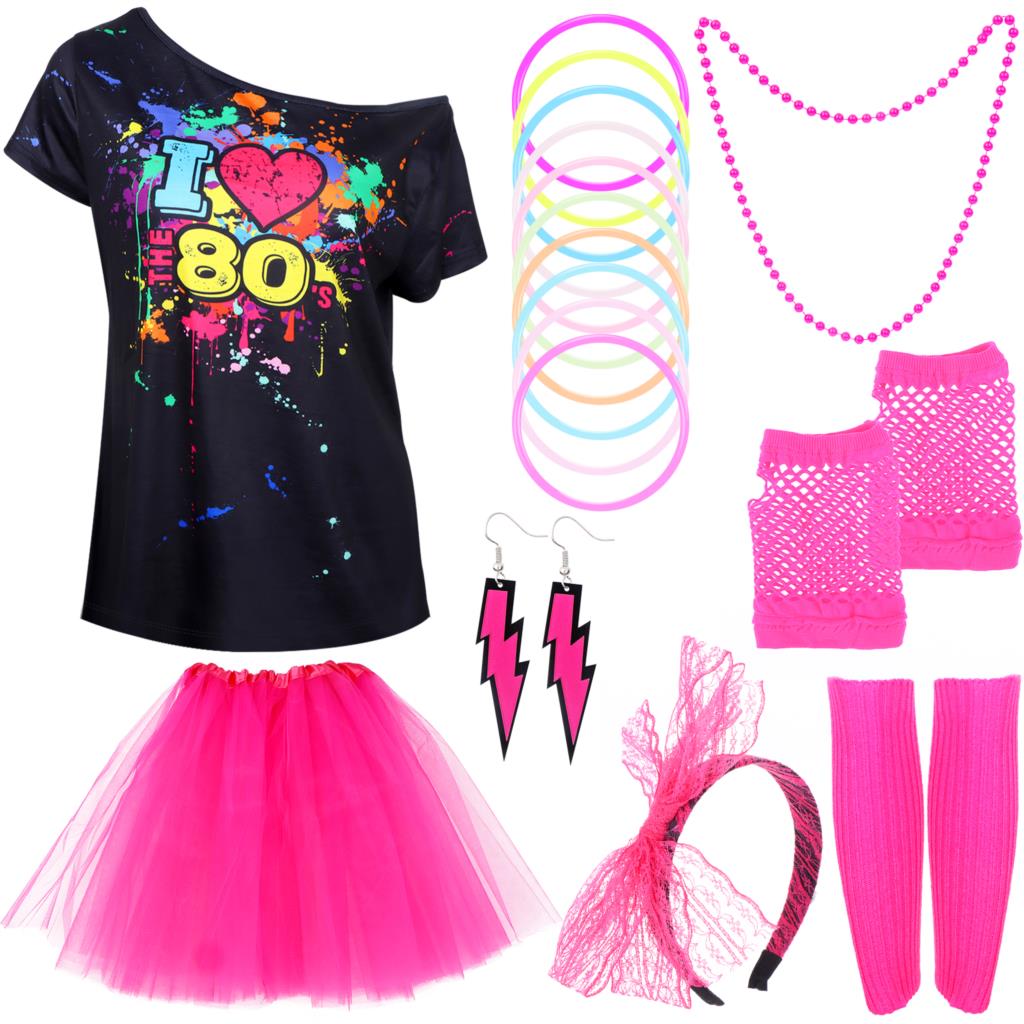 Conjunto retrô de festa para m - Women'S Accessories In The 80S avaliação e preço