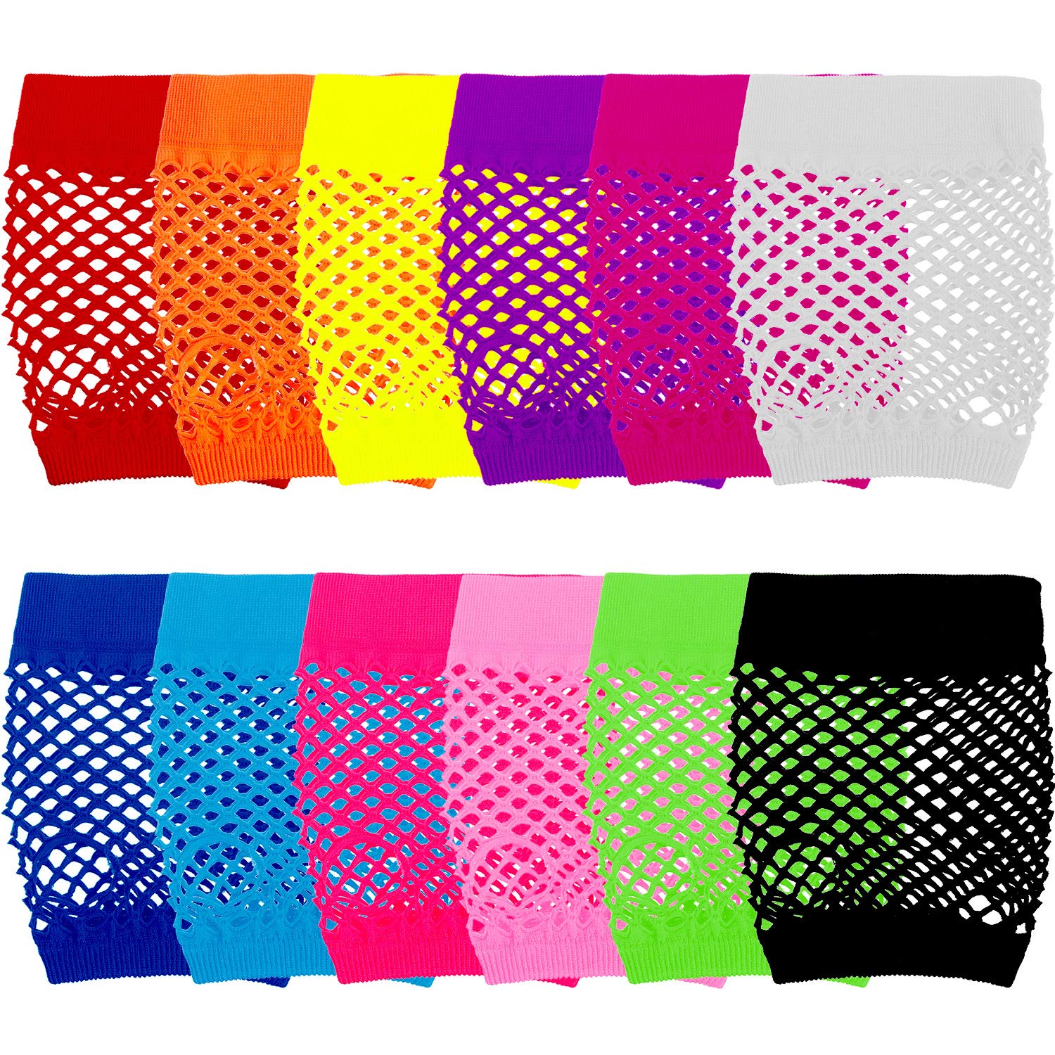 24 Pares de Luvas de Rede Neon - Women'S Accessories In The 80S avaliação e preço