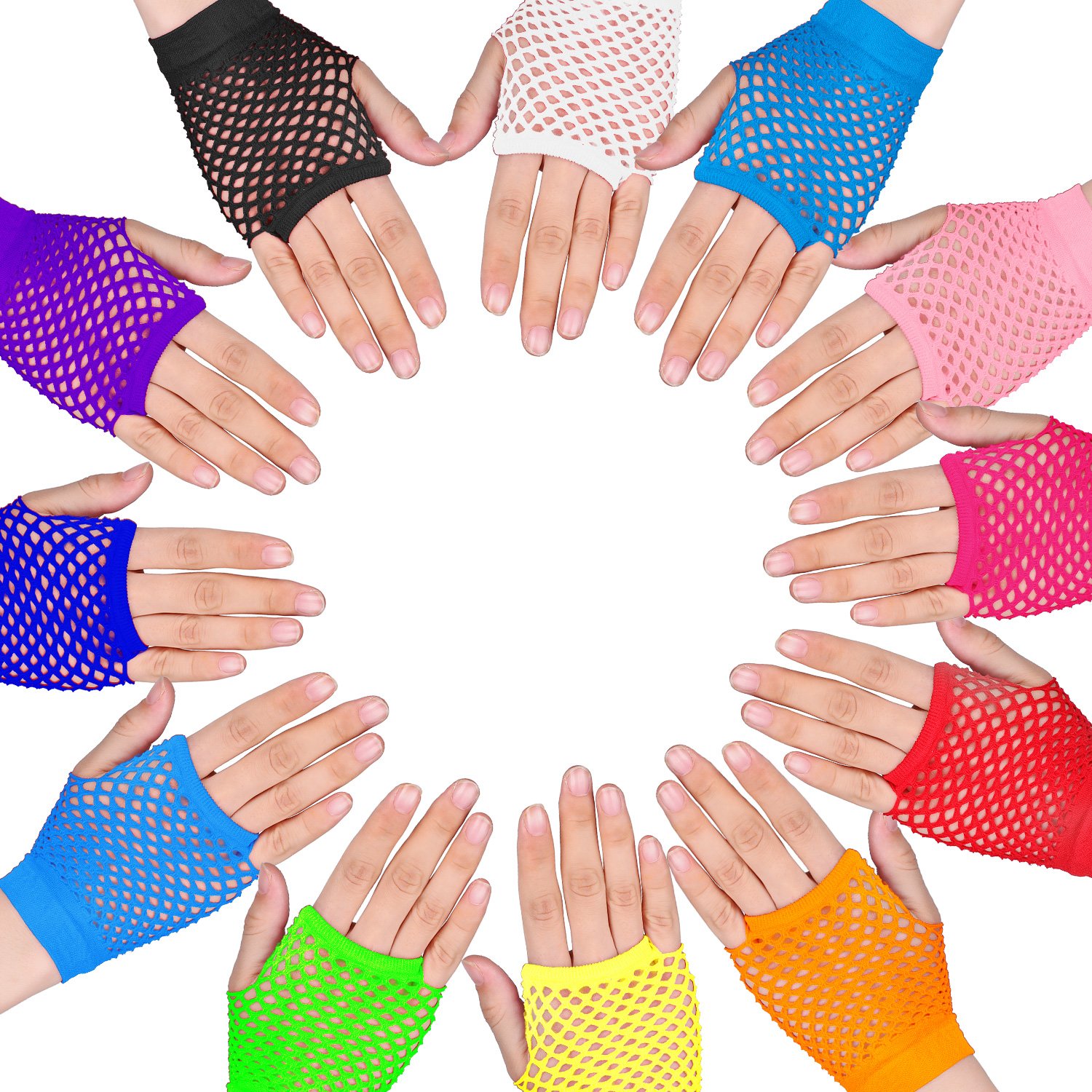24 Pares de Luvas de Rede Neon - Women'S Accessories In The 80S avaliação e preço