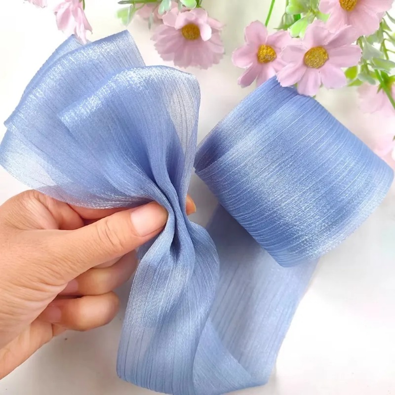 Fita de Chiffon Plissada de 5M - Women Accessories Bouquet avaliação e preço