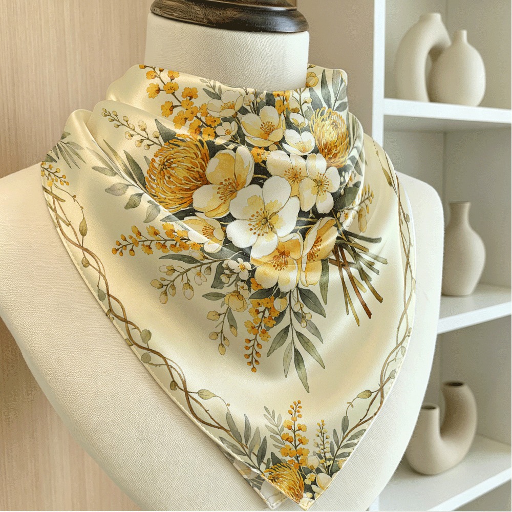 Lenço quadrado feminino com es - Women Accessories Bouquet avaliação e preço