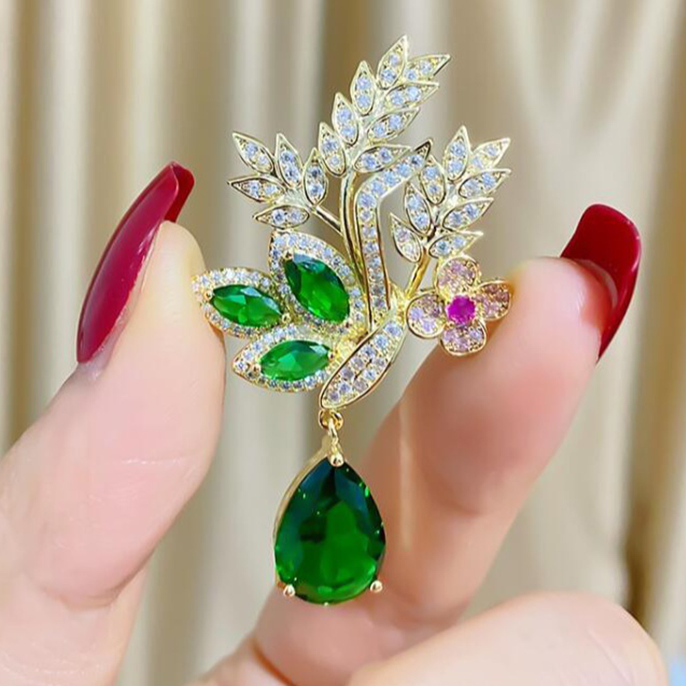 Broche Criativo de Folhas Verd - Women Accessories Bouquet avaliação e preço