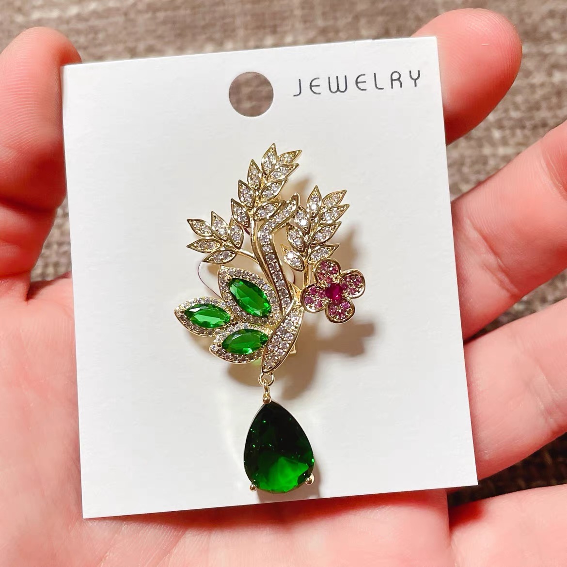 Broche Criativo de Folhas Verd - Women Accessories Bouquet avaliação e preço